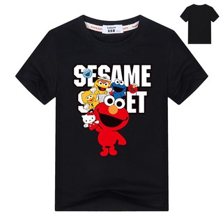 เสื้อยืดลายกราฟฟิก Sesame Street เสื้อยืดแขนสั้นสำหรับเด็ก