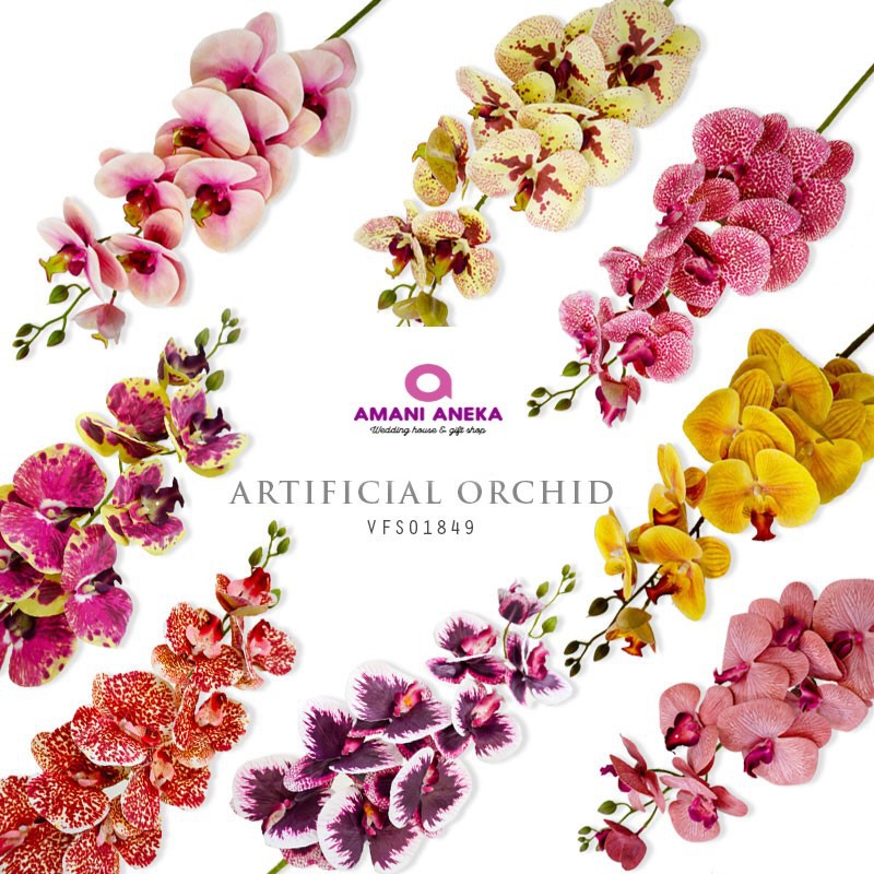 Viral Premium 3D Latex Orchid ดอกไม้ประดิษฐ์ Orkid Latex Bunga Hiasan Rumah ดอกไม้ Orkid