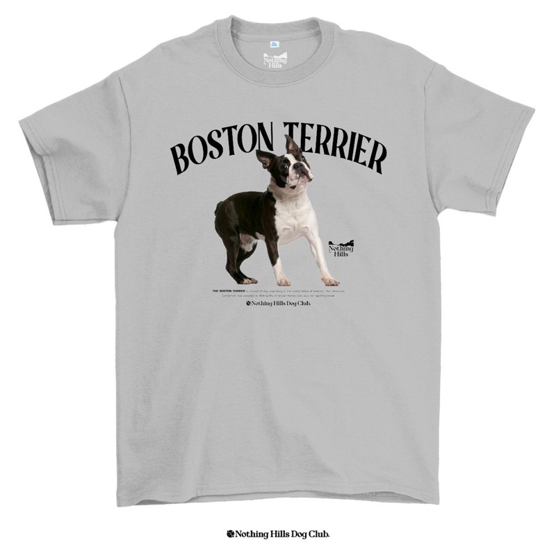 【hot tshirts】เสื้อยืดลาย BOSTON TERRIER ( บอสตันเทอร์เรียร์ ) Classic Cotton Unisex by 【Nothing Hills】2022