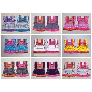 ชุดเด็กดอย แต่งลายปักหน้าอก ทุกตัว Size 0-6 (อิงอายุ) #สีเซทที่ 1