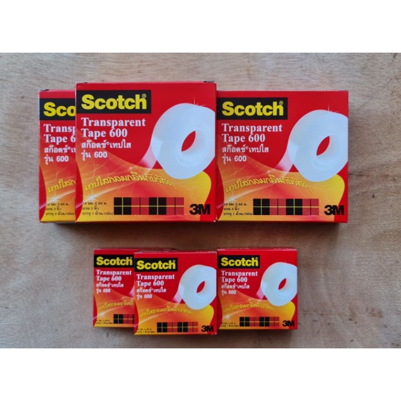 เทปใส 3M Scotch เบอร์ 600 แกน 1 นิ้ว และ แกน 3 นิ้ว