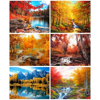 Ruopoty ภาพวาดสีน้ํามัน ตามตัวเลข รูปต้นไม้ 60x75 ซม. 50x65 ซม. 40x50 ซม. สําหรับตกแต่งผนังบ้าน ห้องนั่งเล่น DIY