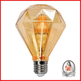 หลอดไฟ LED หลอดไฟ หลอด LED HI-TEK G95 GOLD DIAMOND 6 วัตต์ WARMWHITE E27 สีเหลือง 
 หลอดไฟ LED ดีไซน์รูปทรงเพชร สไตล์วิน