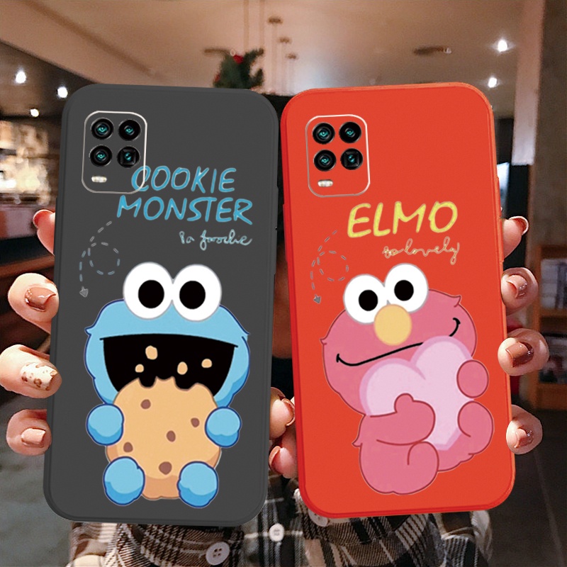 เคสโทรศัพท์มือถือ ขอบสี่เหลี่ยม ลาย Elmo Cookie Monster สําหรับ Realme C25S C15 C12 C11 Realme 8 Pro 7 X7 Pro 5i 6i