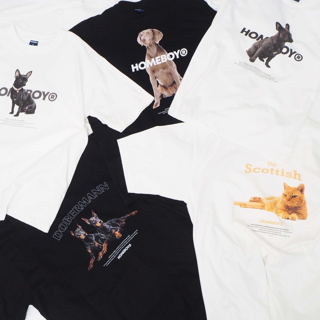 HOMEBOY เสื้อยืด Unisex ลาย DOGS & CAT
