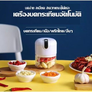 เครื่องบดกระเทียม ไฟฟ้า เครื่องปั่นพริก มินิ ไร้สาย 250ML