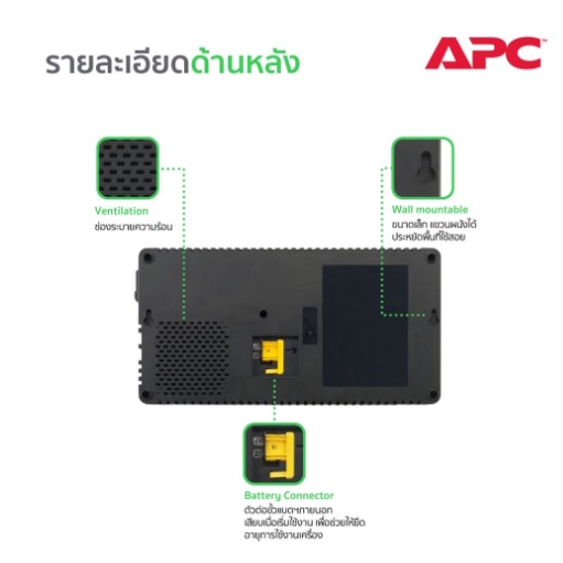 เครื่องสำรองไฟขนาด 480 วัตต์ APC EASY UPS BV800VA/480WATT # BV800I-MST