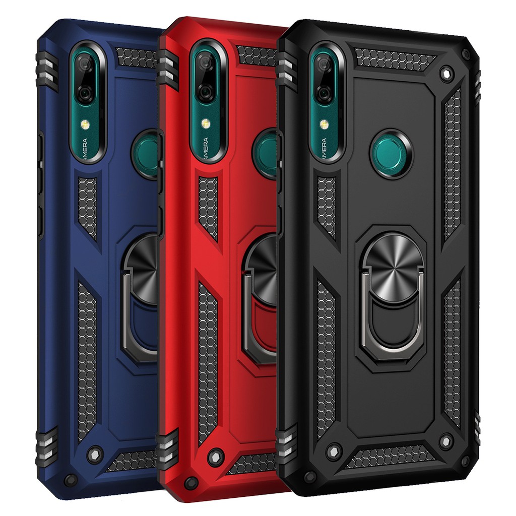 Huawei Nova 7i 5T 4e 3e Y9 prime 2019 ทนทาน Double Layer แหวนผู้ถือขาตั้งเกราะกันกระแทก Drop Protection Case