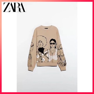 Zara เสื้อกันหนาว พิมพ์ลาย สําหรับเด็กผู้หญิง