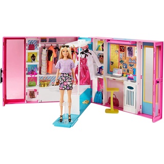 Barbie Dream Closet with Blonde Barbie Doll &amp; 25+ Pieces accessories GBK10 ตู้เสื้อผ้าตุ๊กตาบาร์บี้ พร้อมตุ๊กตาบาร์บี้ สีบลอนด์ และอุปกรณ์เสริม GBK10 25 ชิ้น