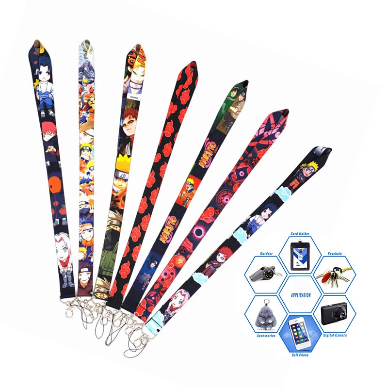 สายคล้องคอแฟชั่น NARUTO สายคล้องสําหรับโทรศัพท์มือถือนักเรียนการ์ด Anti-Drop Lanyard อุปกรณ์เสริม
