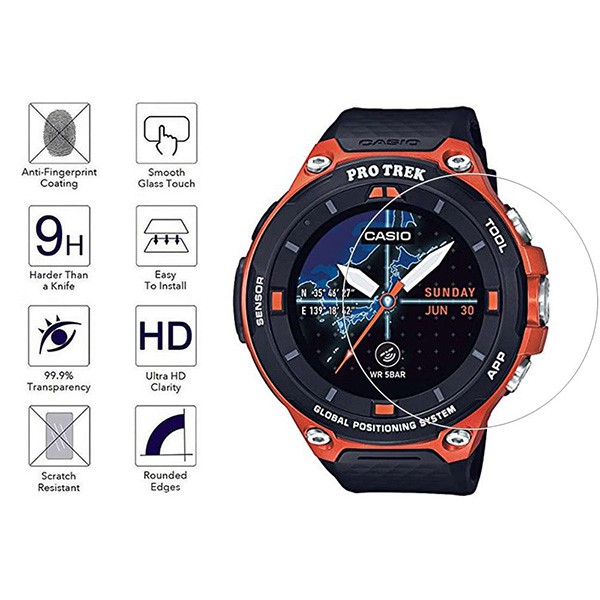 Casio WSD F10/F20/F21HR/F30/GA-100/GA-110/GAW-100/GBD-H1000/GG-1000/GST-B200/GWG-1000 9H กระจกนิรภัยระดับพรีเมียม