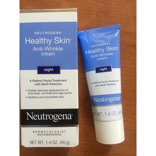 Neutrogena® Healthy Skin, Anti-Wrinkle Cream, Night (40g) ลดริ้วรอย ครีมบำรุงผิวสำหรับกลางคืน ได้รับการพิสูจน์ทางคลินิก