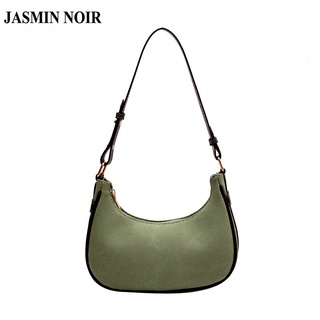 Jasmin NOIR กระเป๋าสะพายไหล่ กระเป๋าถือ หนัง PU ลายดวงจันทร์ เรียบง่าย สําหรับสตรี