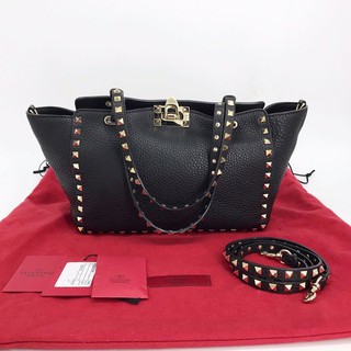 Valentino Rock Stud Small Grain Leahter ( Like New! )