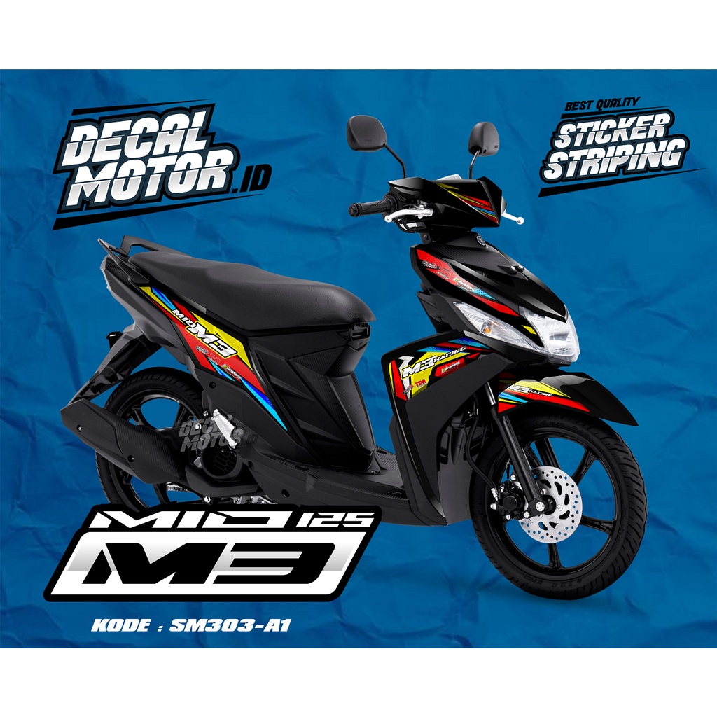 Yamaha Mio M3 Semi Full Body Mix Color Striping Sticker Variation - SM3 03