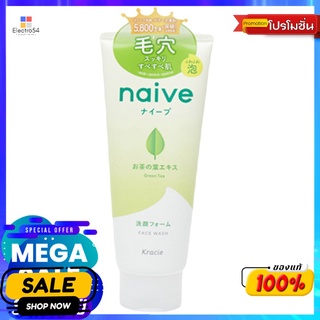 นาอิฟ เฟสวอช กรีนที130กรัมผลิตภัณฑ์ดูแลผิวหน้าNAIVE FACE WASH GREEN TEA130G