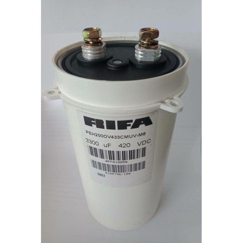 3300UF 420V คาปาซิเตอร์แบบขันสกรู PEH200OV433CMUV-M6(แพ็ค1ตัว)ยี่ห้อRIFAแท้ใหม่ ขนาด7.5x14.8 CM ปีกย