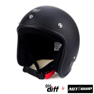 DIFF หมวกกันน็อควินเทจเต็มใบ สีดำด้าน+หน้ากาก ไซด์ M ขนาด 55…