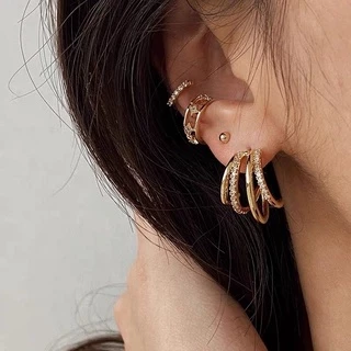 🇹🇭ร้านไทย🇹🇭 (4ชิ้น 100) ear cuff ต่างหู เกี่ยวหู ต่างหูหนีบ ไม่ต้องเจาะหู (1ชิ้น)