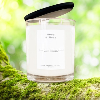 เทียนหอม กลิ่น WOOD &amp; MOSS 300g / Soy wax candle10.14 oz (ไม่มีฝาปิด) Double wick candle (no lid) 45-55 hrs burn time