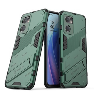 เคส OPPO Reno7 5G ฮาร์ดเคสกันกระแทกเคสโทรศัพท์ Hybrid Armor Shockproof Hard Case OPPO Reno 7 5G Cover Stand