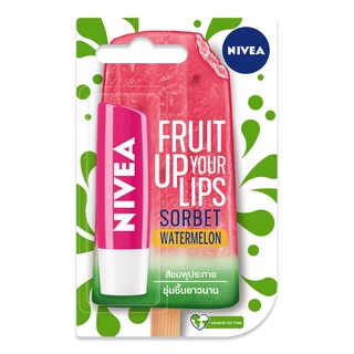 🌺 ZT3FK47 ลดทันที 45.- เมื่อช้อปครบ 300.-🌺 Nivea Lip Sorbet Watermelon Aroma: กลิ่นแตงโม ซอร์เบต์ หอมหวาน สดชื่น  Pi