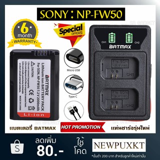 แบตเตอรี่กล้อง เเท่นชาร์จ Sony NP-FW50 NPFW50 Battery Charger เเบตกล้อง sony NEX-5 A6000 A63000  A5100. A5000. A7 A7R