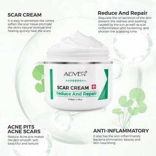 ของแท้ ALIVER ครีมลดรอยแผลเป็น แผลเป็น รแผลไฟไหม้ น้ำร้อนลว แผลผ่าตัด รอยแตกลายหลังครรภ์ แผลเป็นใหม่และแผลเป็นเก่า 50ml