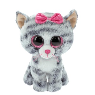 TY ตุ๊กตา ทีวาย Beanie Boos KIKI - grey cat size regular