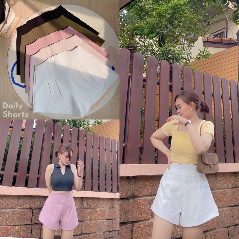 กางเกงขาสั้นเอวสูงผู้หญิง ทรงบาร์บี้ DAILY SHORTS