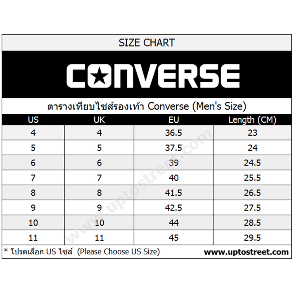 size converse