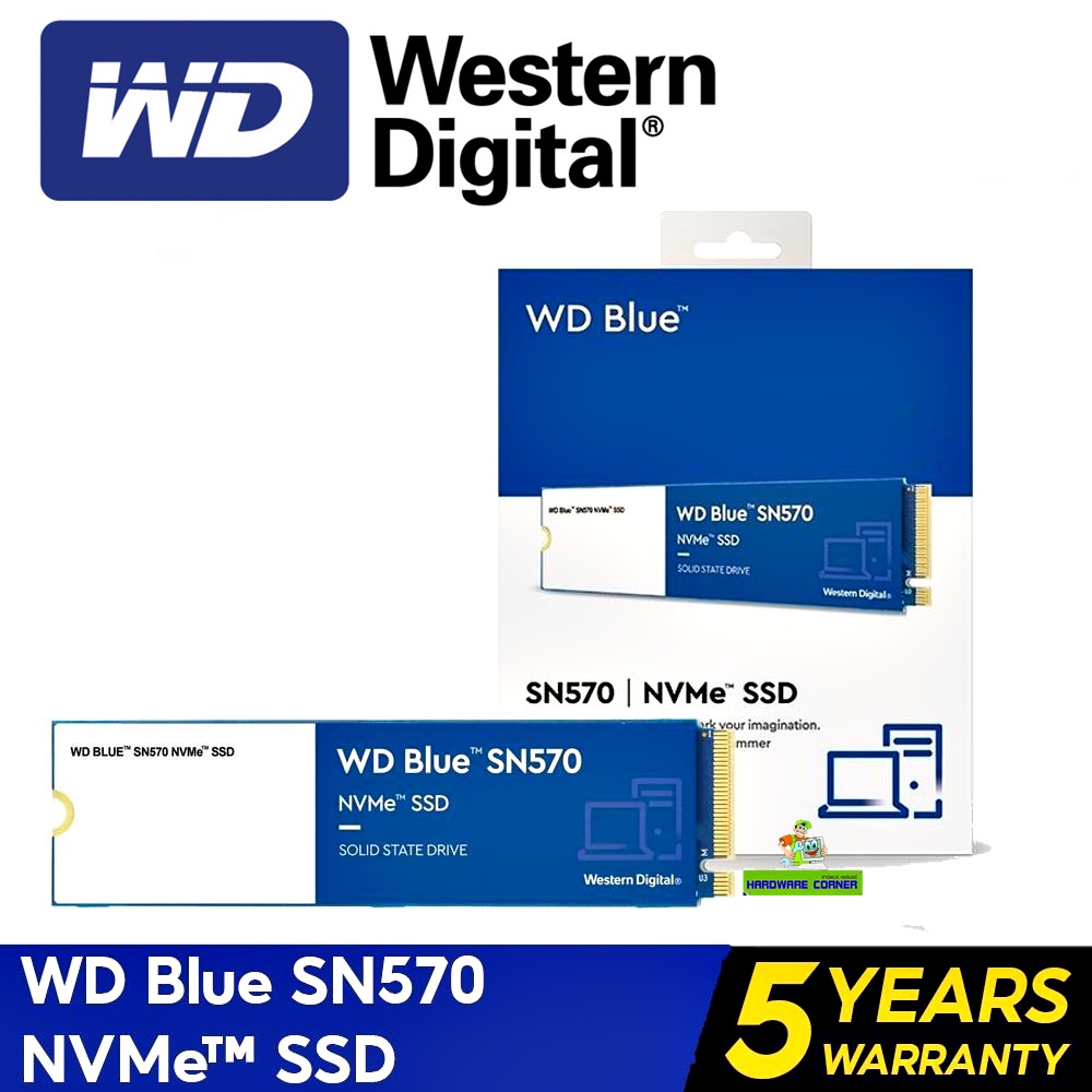 ⚡️SSD ใหม่!!⚡️250GB / 500GB / 1TB SSD (เอสเอสดี) WD BLUE SN570 PCIe 3 NVMe M.2 2280 ประกัน 5 ปี