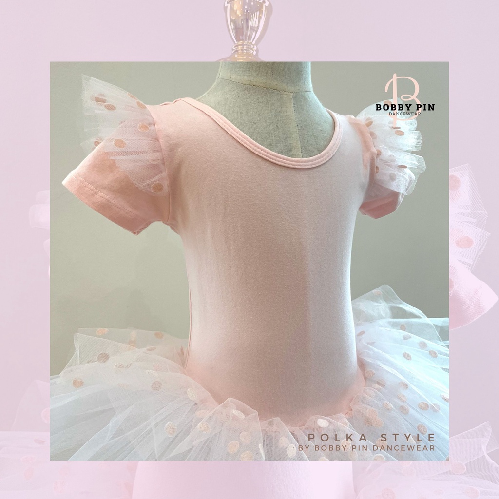 ชุดบัลเล่ต์เด็กลายจุด Polka Style (cotton pink) ...พร้อมส่ง! - รูปที่ 4