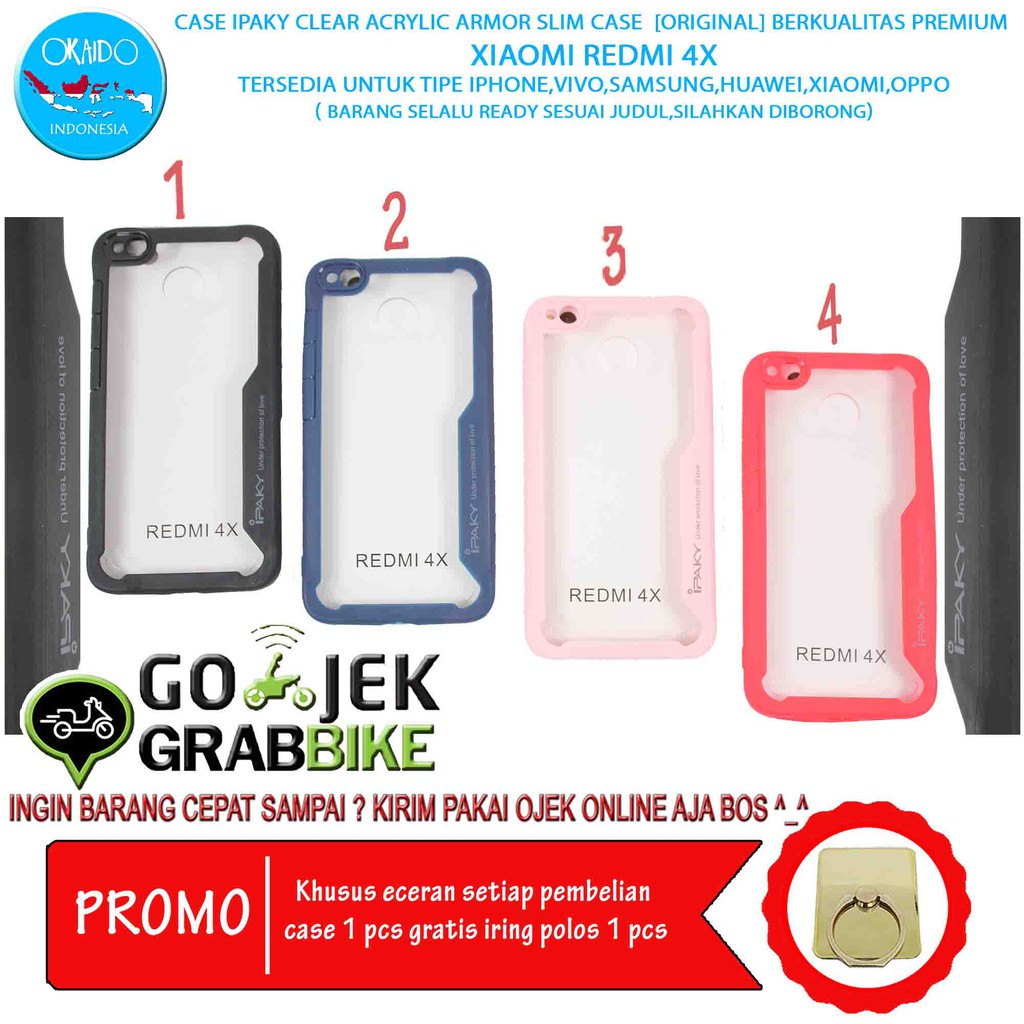 เคสราคาถูกสุด ๆ ทุกประเภท Hp XIAOMI REDMI Ipaky ปลอกอะคริลิคใสฟรี IRING-WRITE TYPE