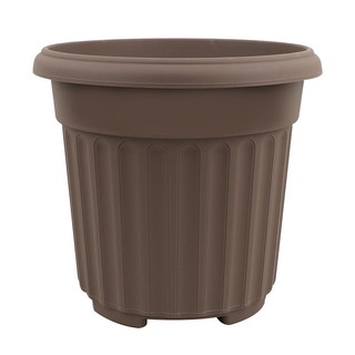 BABA กระถางต้นไม้ กระถางพลาสติก ทรงกลม RD-260 สีลาเต้ ขนาด 26X26X23.7 ซม. PLASTIC PLANT POT LATTE Color  BROWN (LIGHT)