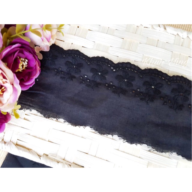 ใส่โค้ด[ INC1SLF ลด70บาท] ไม่มีขั้นต่ำ ผ้าคอตตอนสีดำขนาด3นิ้ว