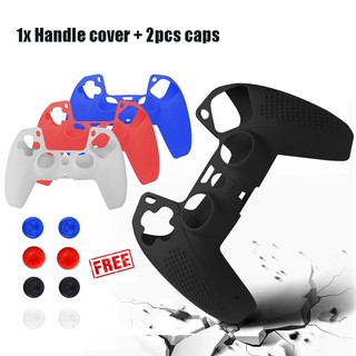 ซิลิโคน จอย PS5 🔥พร้อมส่ง PlayStation 5 Silicone Gamepad Cover Case For PS5 + 2 Joystick Cap For PS5 Controller Game