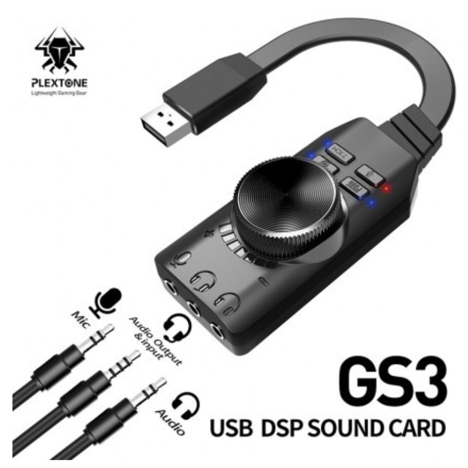 USB Sound Plextone GS3 อาแดปเตอร์ sound card virtual 7.1 channel PLEXTONE GS3 MARKII