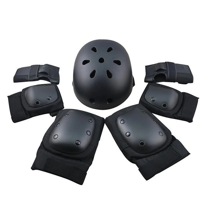 Knee Brace Protective Gear Set Adult Skateboard Bike Wrist Guard Knee ...