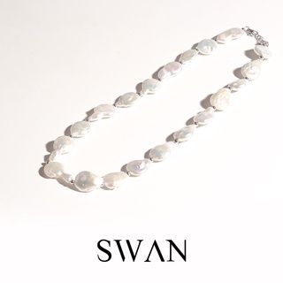 SWAN - Baroque Pearl Necklace สร้อยคอเงินแท้ ประดับมุกแท้ มุกบารอค มุกน้ำจืด