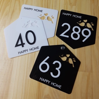 ป้าย บ้านเลขที่ อะครีลิคเลเซอร์ รุ่น HAPPY HOME   HOME NUMBER