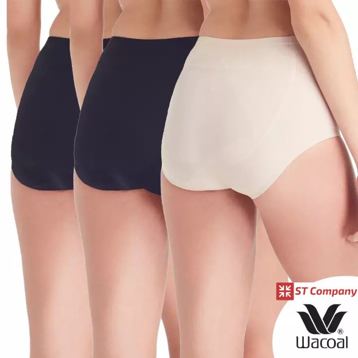กางเกงใน Wacoal U-Fit Extra Panty ทรง Short (เต็มตัว) สีดำ 2+เบจ 1 ตัว รุ่น WU4838 กางเกงในผู้หญิง วาโก้ กระชับก้น ก้น