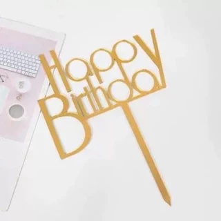 A31 ป้ายปักเค้ก Happy Birthday อุปกรณ์ตกแต่งเค้ก พร้อมส่งในไทย(T21-1-03,สั่ง 1 ชิ้น)