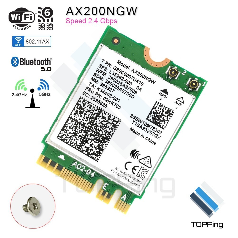 Intel AX200 WiFi 6 802.11ax MU-MIMO 80MHz+80MHz/160MHz Network ...