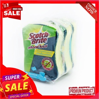 สก๊อตช์-ไบรต์ ใยขัดสีฟ้าพร้อมฟองน้ำ แอนตี้แบคทีเรีย x 3 ชิ้นScotch Brite Scourer Pad with Sponge Antibacterial x 3 pcs