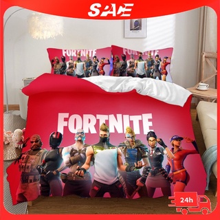 [จัดส่งด่วน] ชุดเครื่องนอน ผ้าห่ม ลายการ์ตูนอนิเมะ FORTNITE Fortress Night Game ebay สองชิ้น