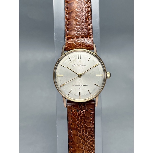นาฬิกาเก่า นาฬิกาไขลาน นาฬิกาข้อมือโบราณไซโก้ Vintage Seiko Cronos 18K solid gold indices Special Dial (SD)