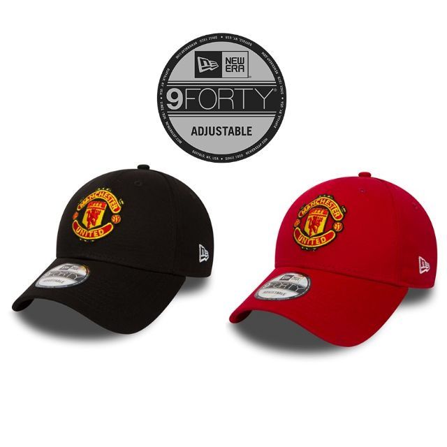 หมวกปีกกว้าง หมวกแฟชั่น ▼[พร้อมส่ง 2สี แดง/ดำ] แท้ 100% New Era NY 9forty Manchester United Cap⊿