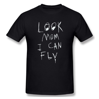 เสื้อยืดผ้าฝ้ายพิมพ์ลาย เสื้อยืดแขนสั้น คอกลม พิมพ์ลาย Look Mom I Can Fly 100% แนวตลก พลัสไซซ์ 4xl สําหรับผู้ชาย